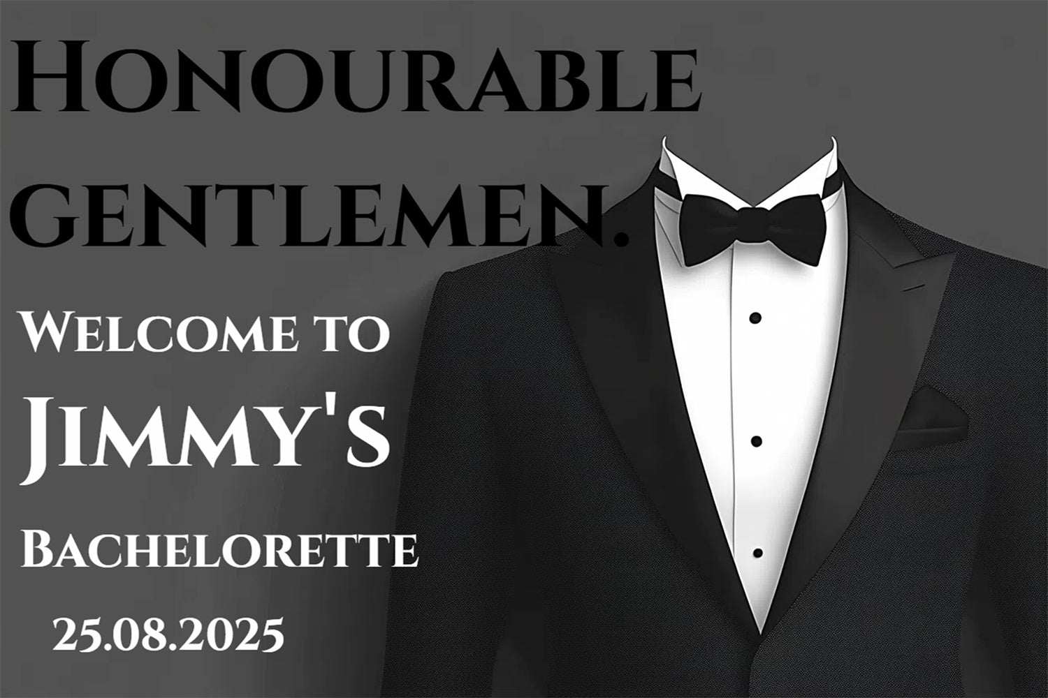 Wedding Photo Backdrops Suit Up Bachelor Personalised Backdrop CSH3-301