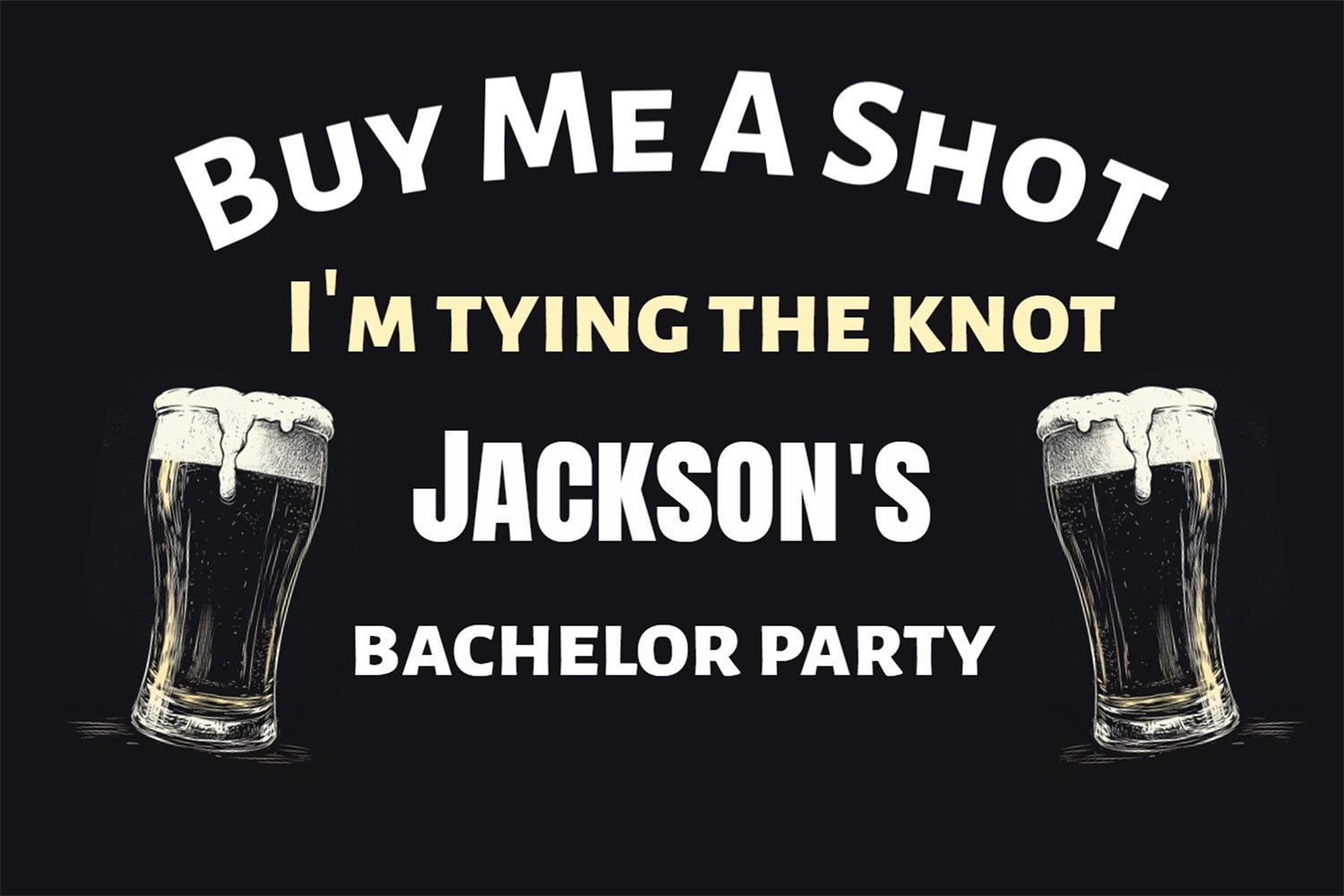 Black Wedding Backdrop Beer Cheers Bash Personalized Backdrop CSH3-303