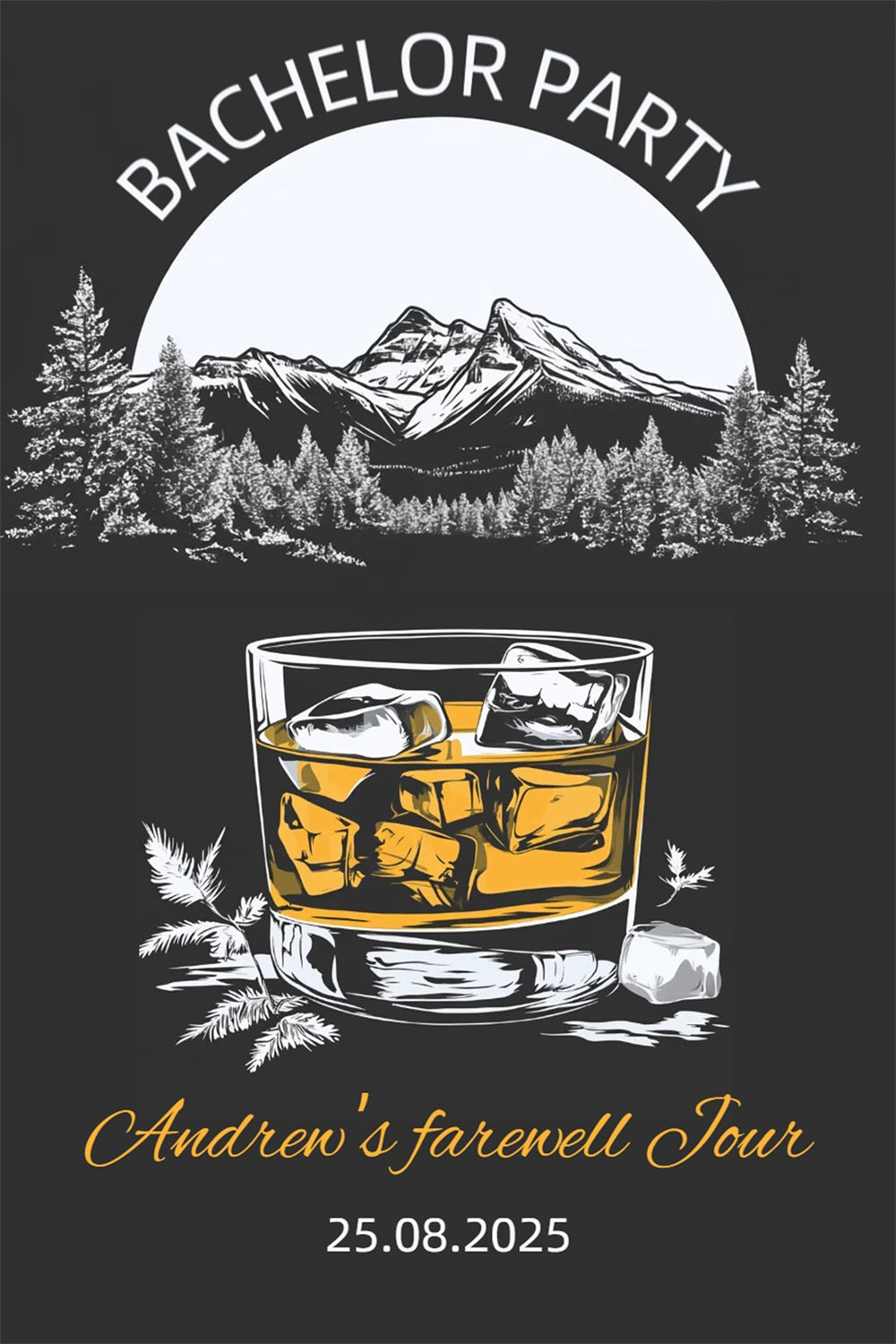 Backdrop For Wedding Whiskey Party Customized Backdrop CSH3-304