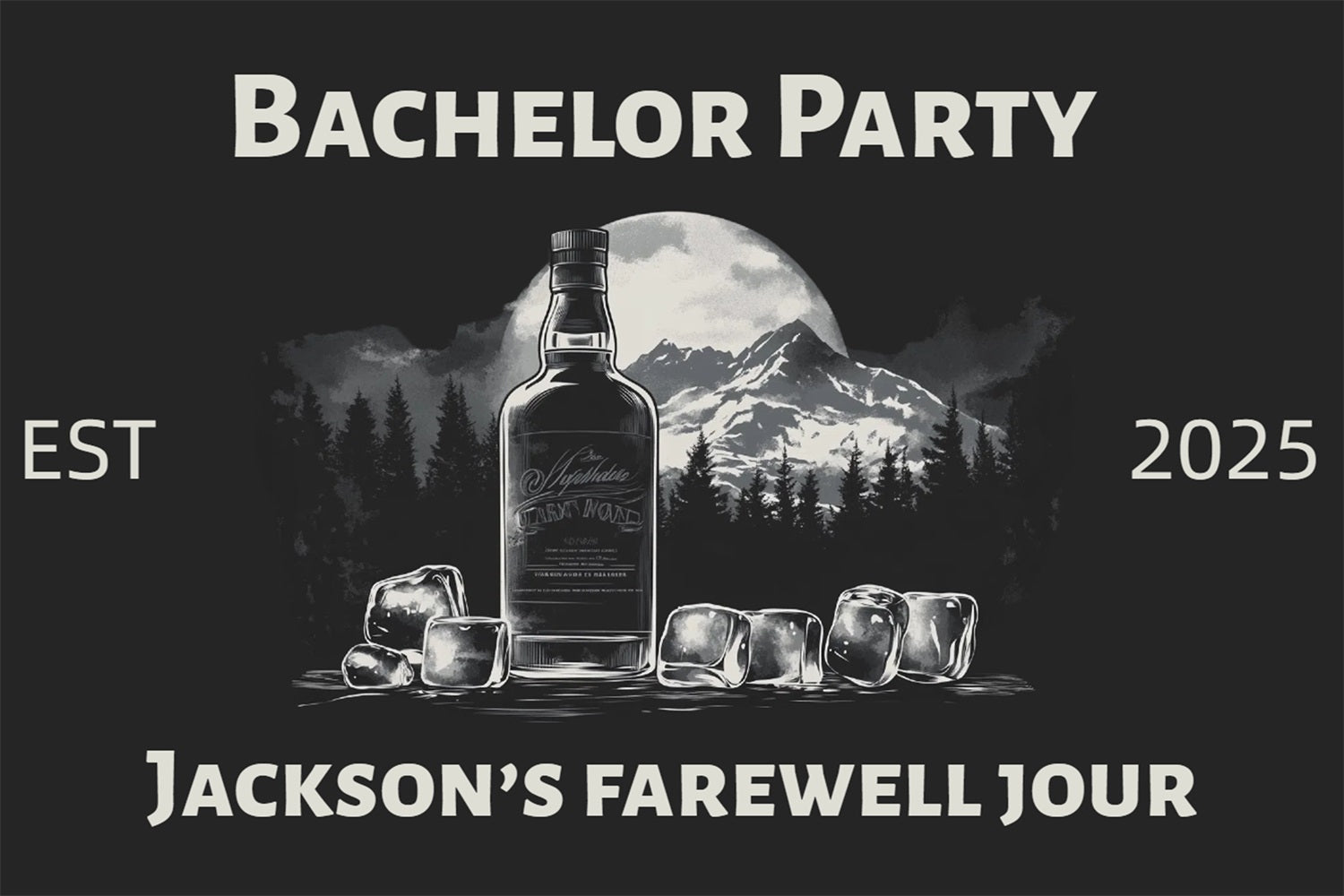 Backdrop Wedding Forest Bachelor Whiskey Personalised Backdrop CSH3-305