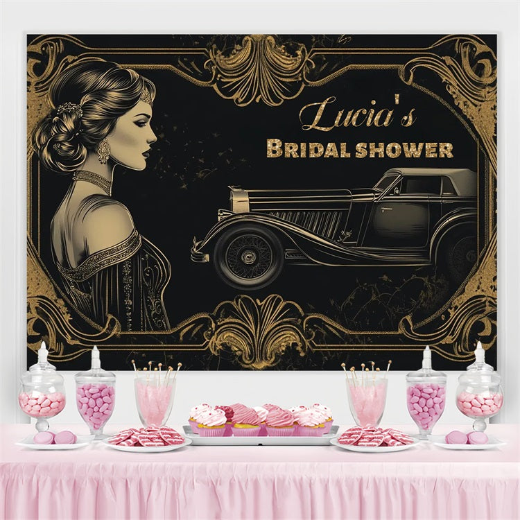 Backdrop For Bridal Shower Royal Vintage Personalised Backdrop CSH3-309