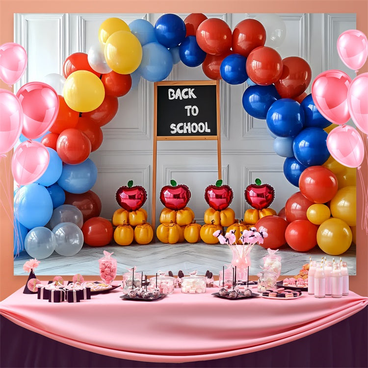 Back To School Photo Backdrop Classroom Balloon Arch Backdrop CSH3-37