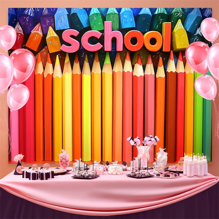 Backdrop For Back To School Art School Pencil Theme Backdrop CSH3-44