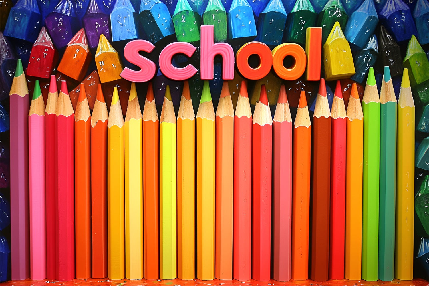 Backdrop For Back To School Art School Pencil Theme Backdrop CSH3-44