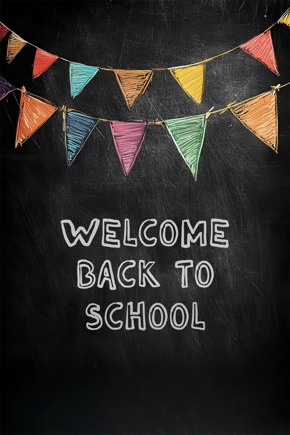 Back To School Picture Backdrop Classic Chalkboard Welcome Backdrop CSH3-61