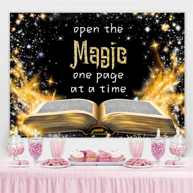 Back To School Photo Backdrop Mystical Sparkling Book Backdrop CSH3-72
