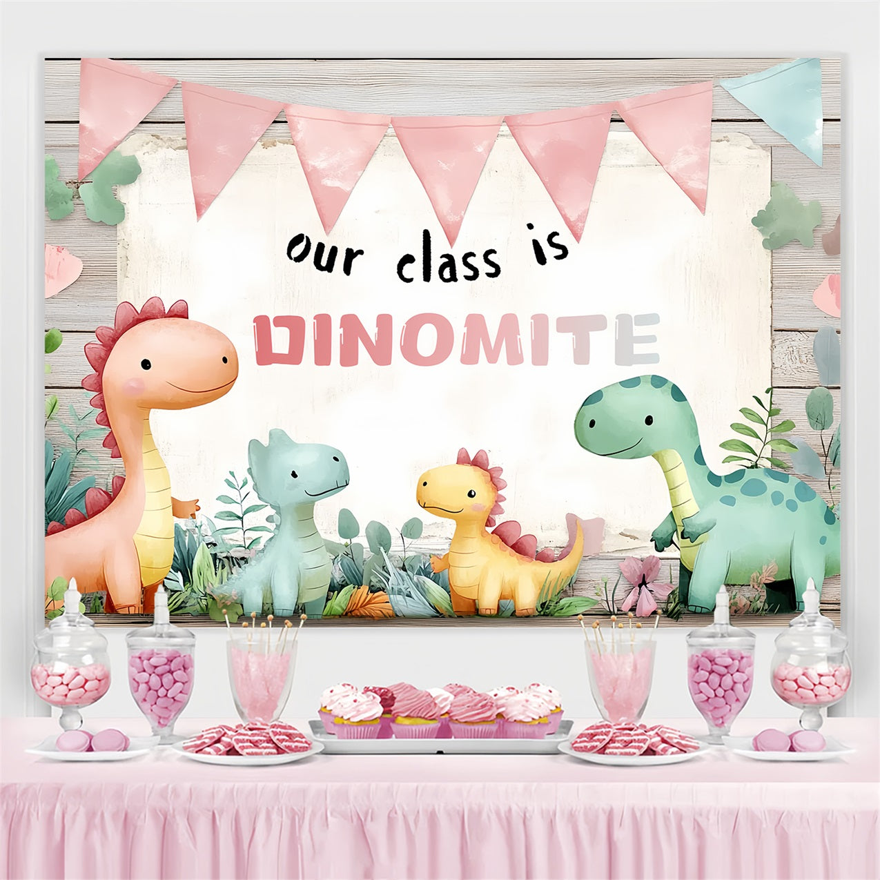 Back To School Picture Backdrop Cute Dinosaur Classroom Backdrop CSH3-77