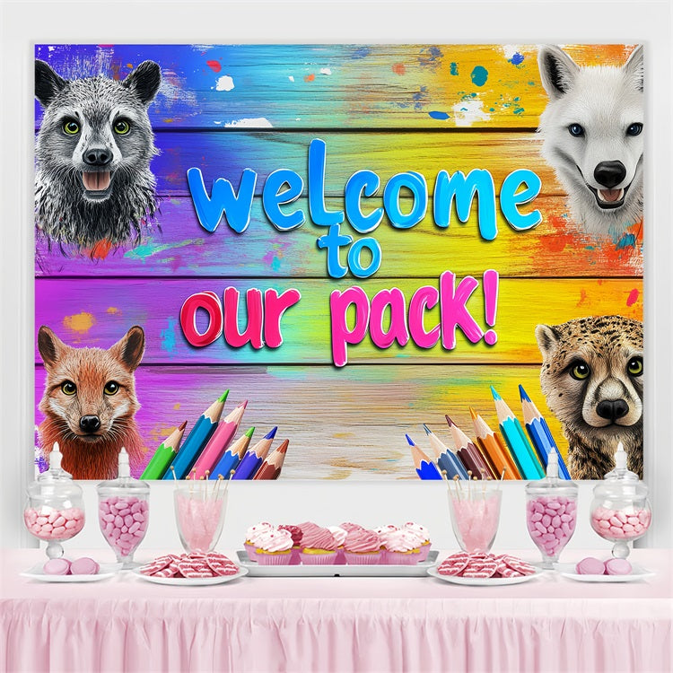 Back To School Photo Backdrop Animal Kingdom Welcome Backdrop CSH3-80