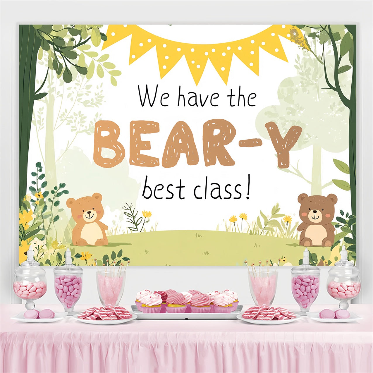 Back To School Backdrops Enchanted Forest Teddy Bear Backdrop CSH3-82