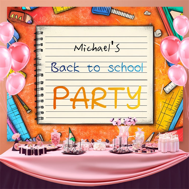 Back To School Backdrops Colorful School Stuff Custom Backdrop CSH3-87