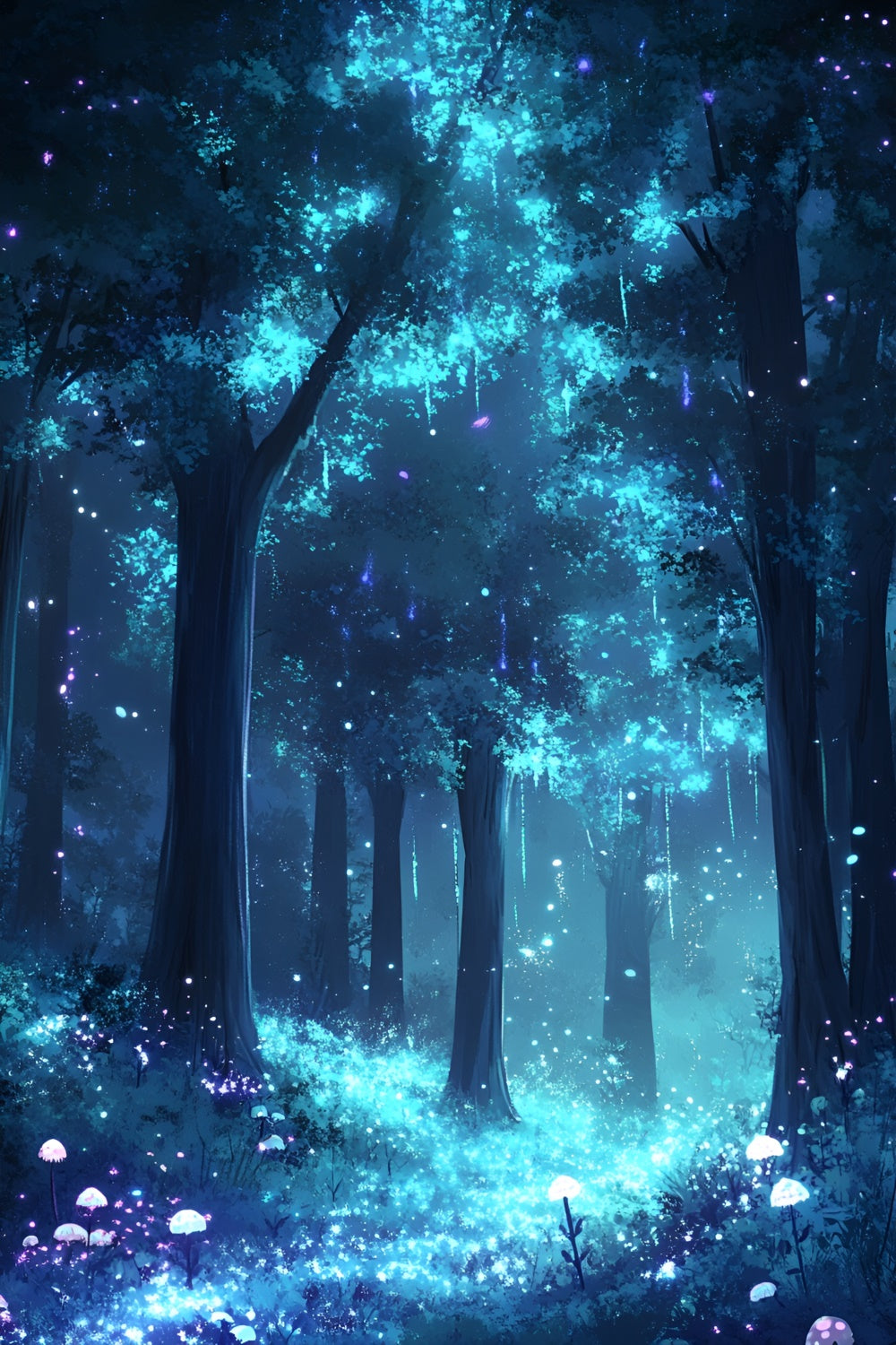 Forest Photo Backdrop Blue Fairyland Forest Bloom Backdrop CSH4-104