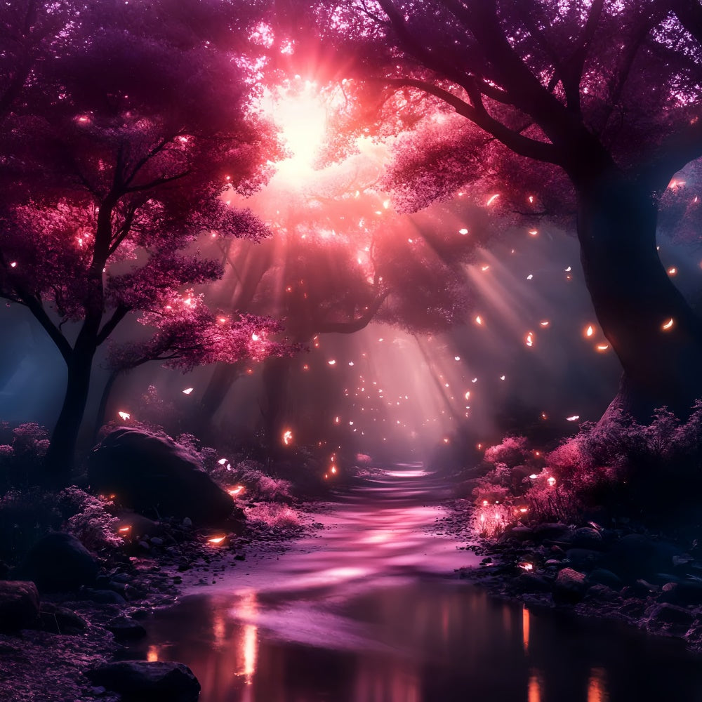 Forest Backdrop Photography Pink Light Forest Path Backdrop CSH4-105