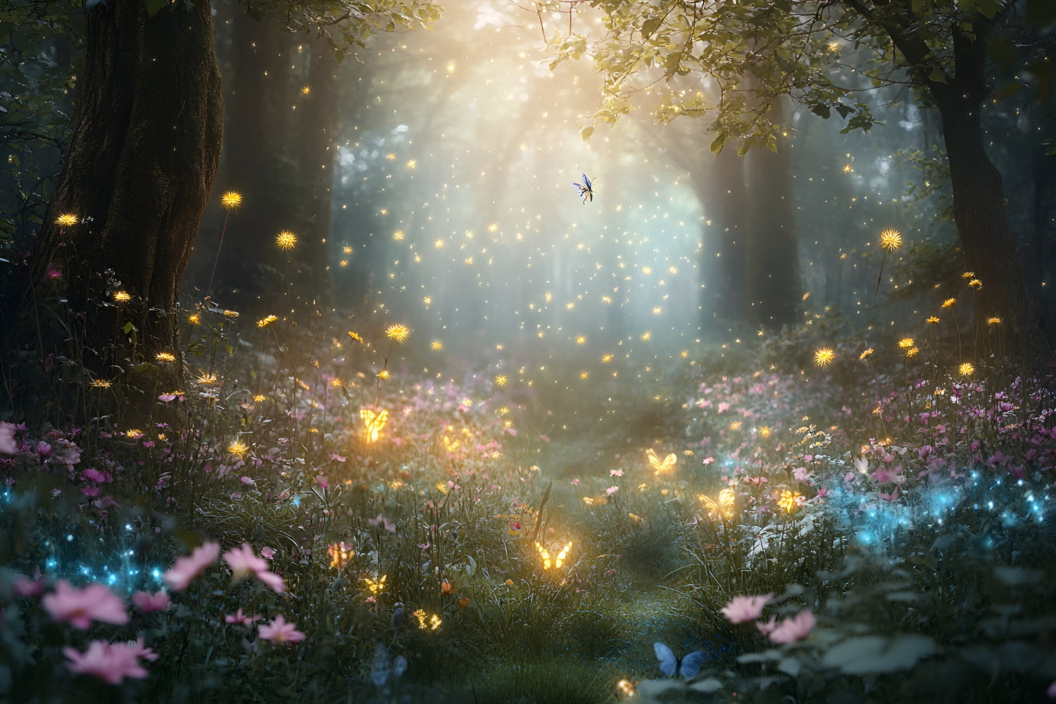 Fantasy Forest Backdrop Sparkling Fairyland Woods Backdrop CSH4-111