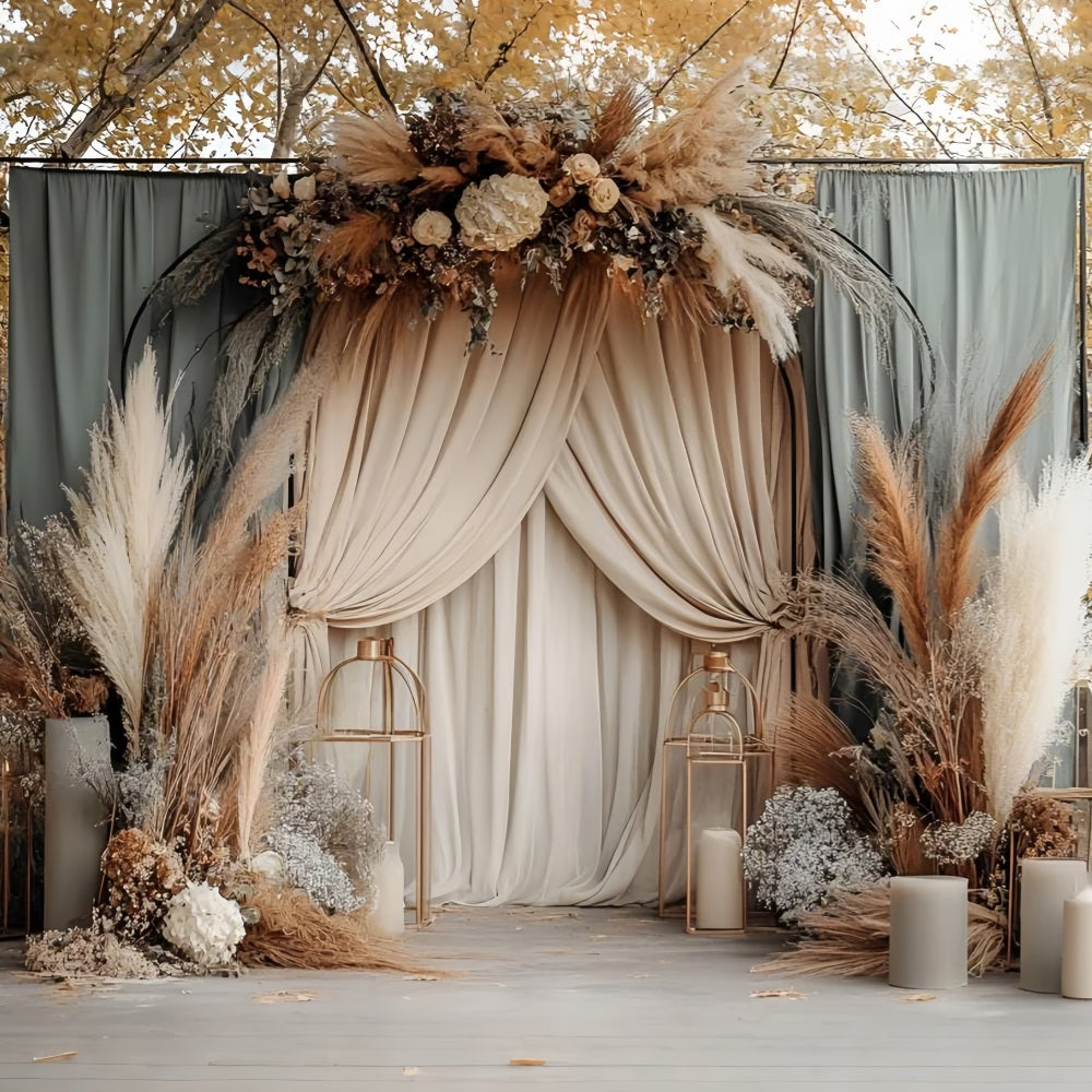 Boho Wedding Backdrop Autumn Romance Floral Backdrop CSH4-125