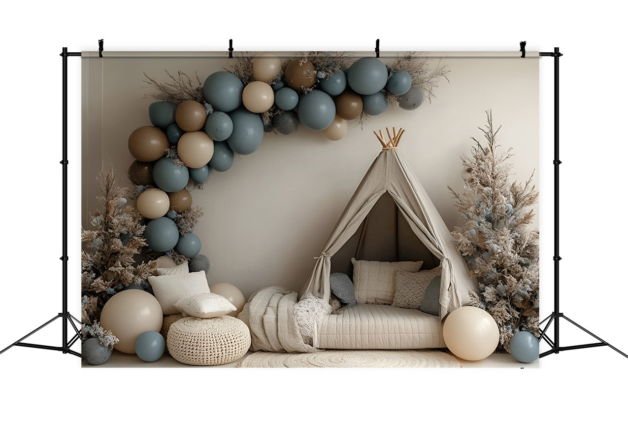 Boho Photography Backdrop Cozy Tent Winter Balloon Backdrop CSH4-137