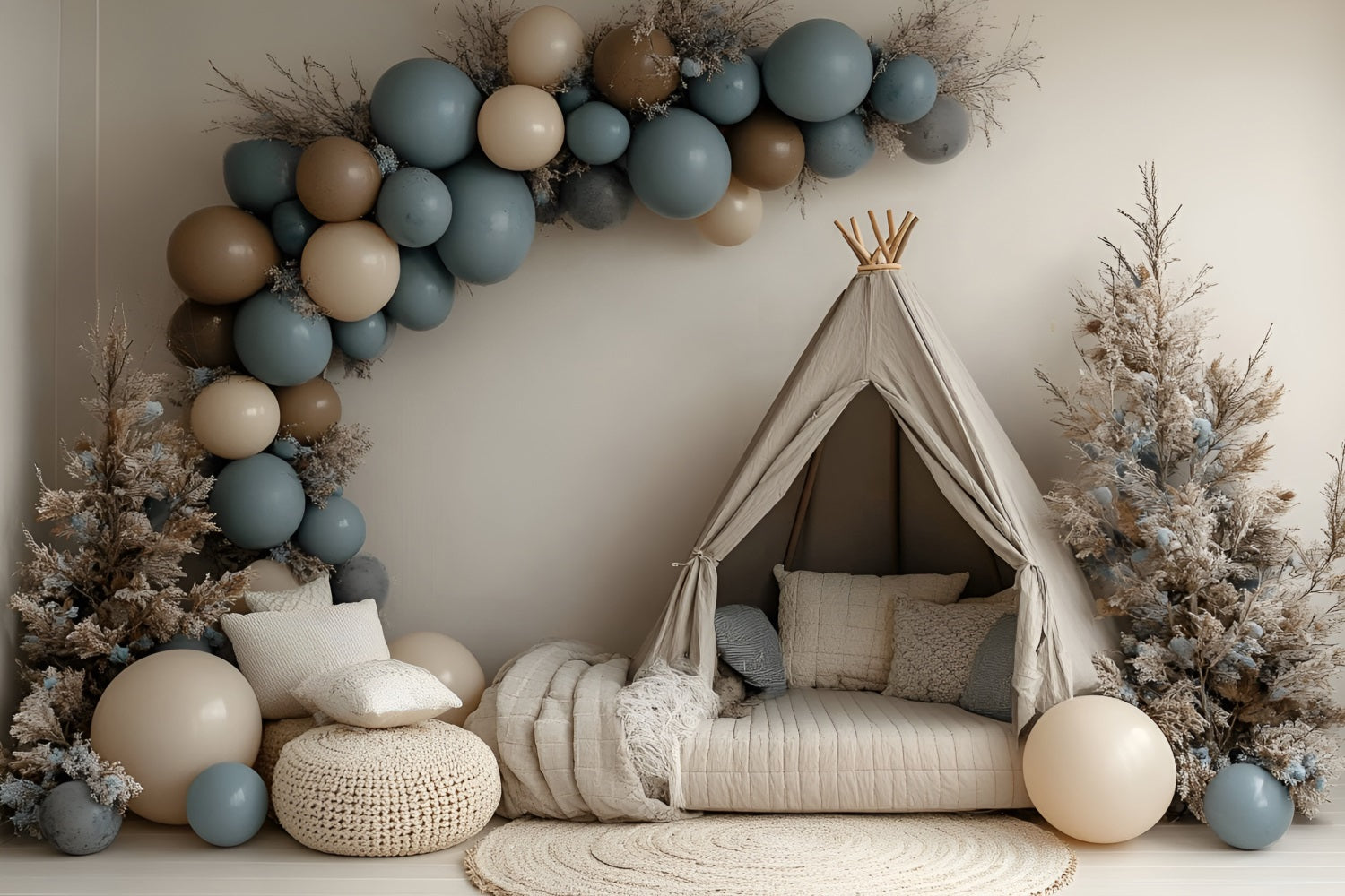 Boho Photography Backdrop Cozy Tent Winter Balloon Backdrop CSH4-137