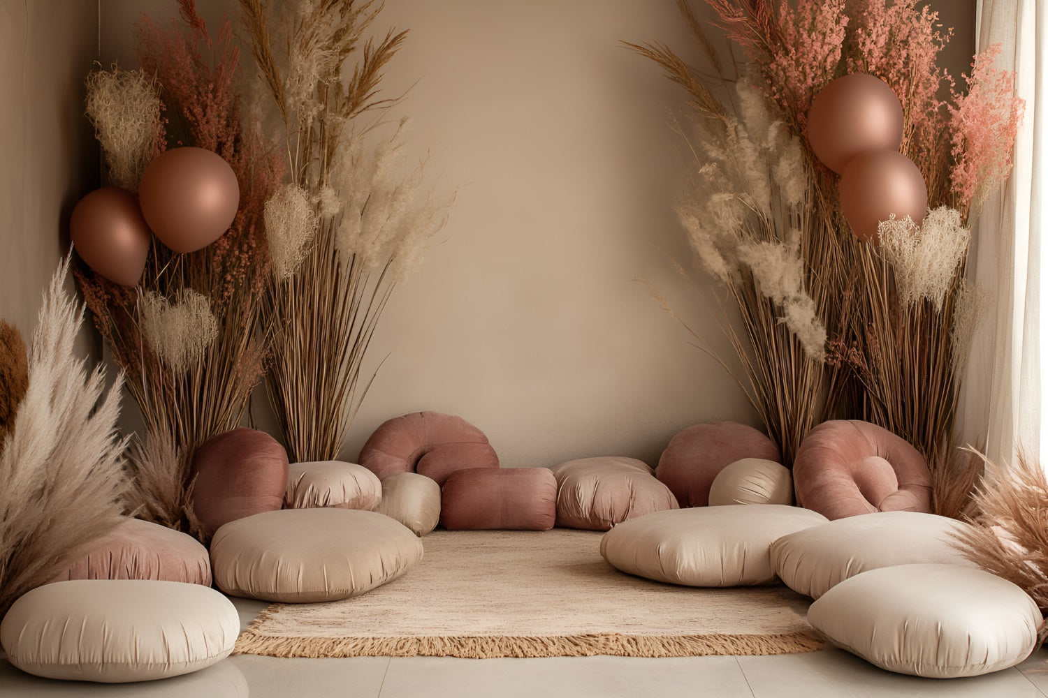 Bohemian Backdrop Balloon Pillow Corner Backdrop CSH4-140