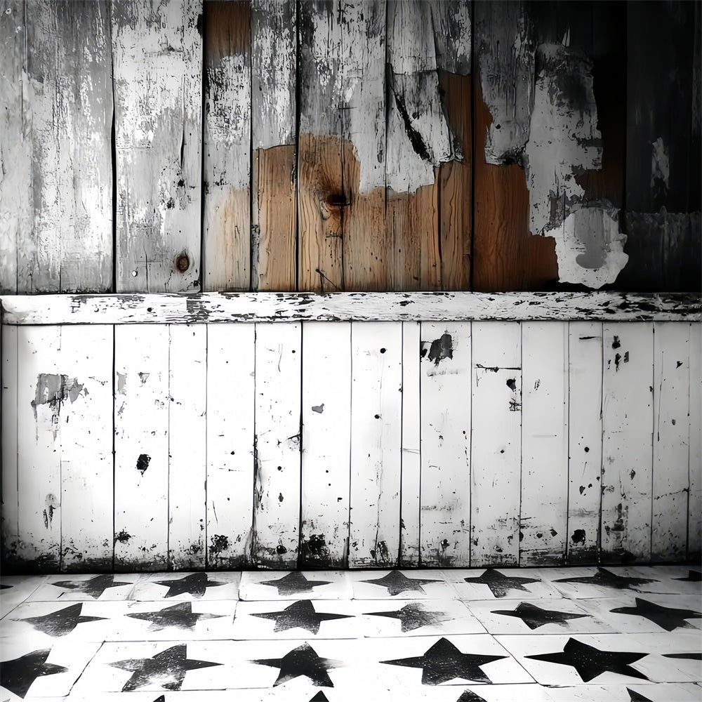 Backdrop For Portraits Star Floor Weathered Wood Backdrop CSH4-174