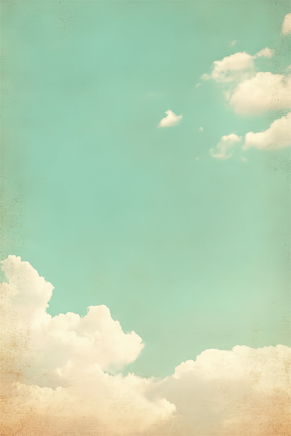 Backdrops For Portraits Retro Sky Puffy Clouds Backdrop CSH4-188