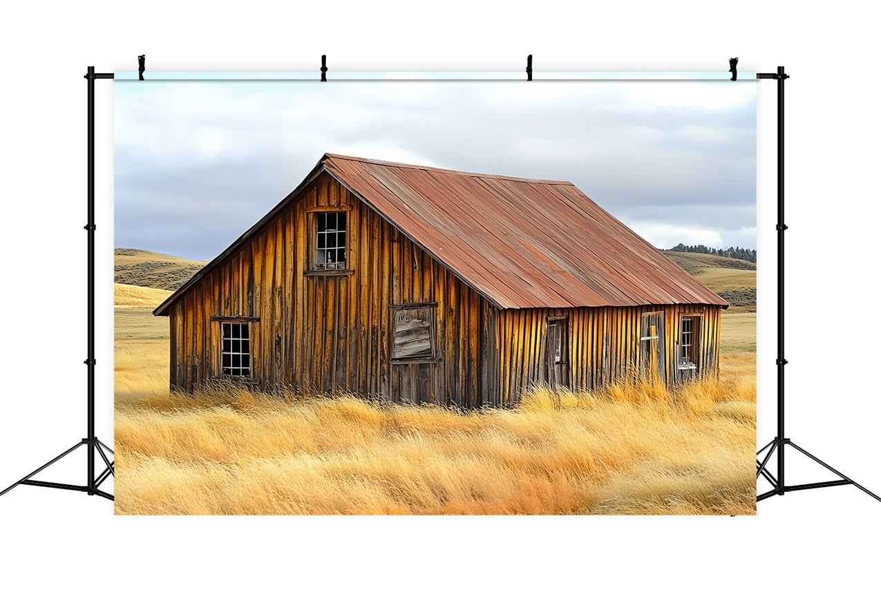 Barn Backdrops Weathered Farmhouse Rustic Landscape Backdrop CSH4-209