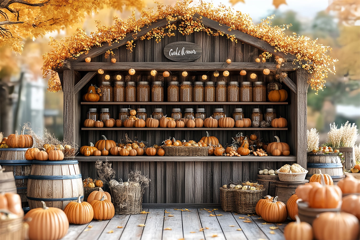Barn Backdrops Autumn Harvest Stand Backdrop CSH4-230