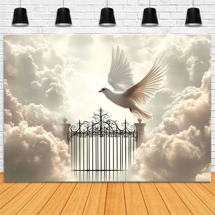 Cloud Photo Backdrop Heavenly Gates Dove Flight Backdrop CSH4-234