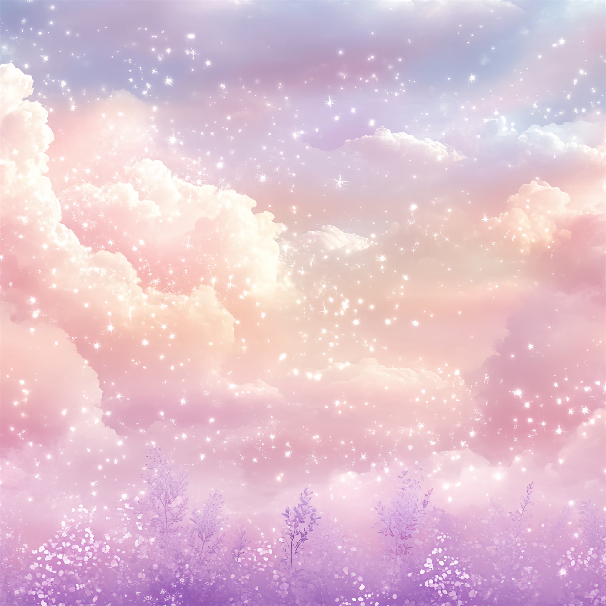 Cloud Photo Backdrop Lavender Sky Glittering Clouds Backdrop CSH4-261