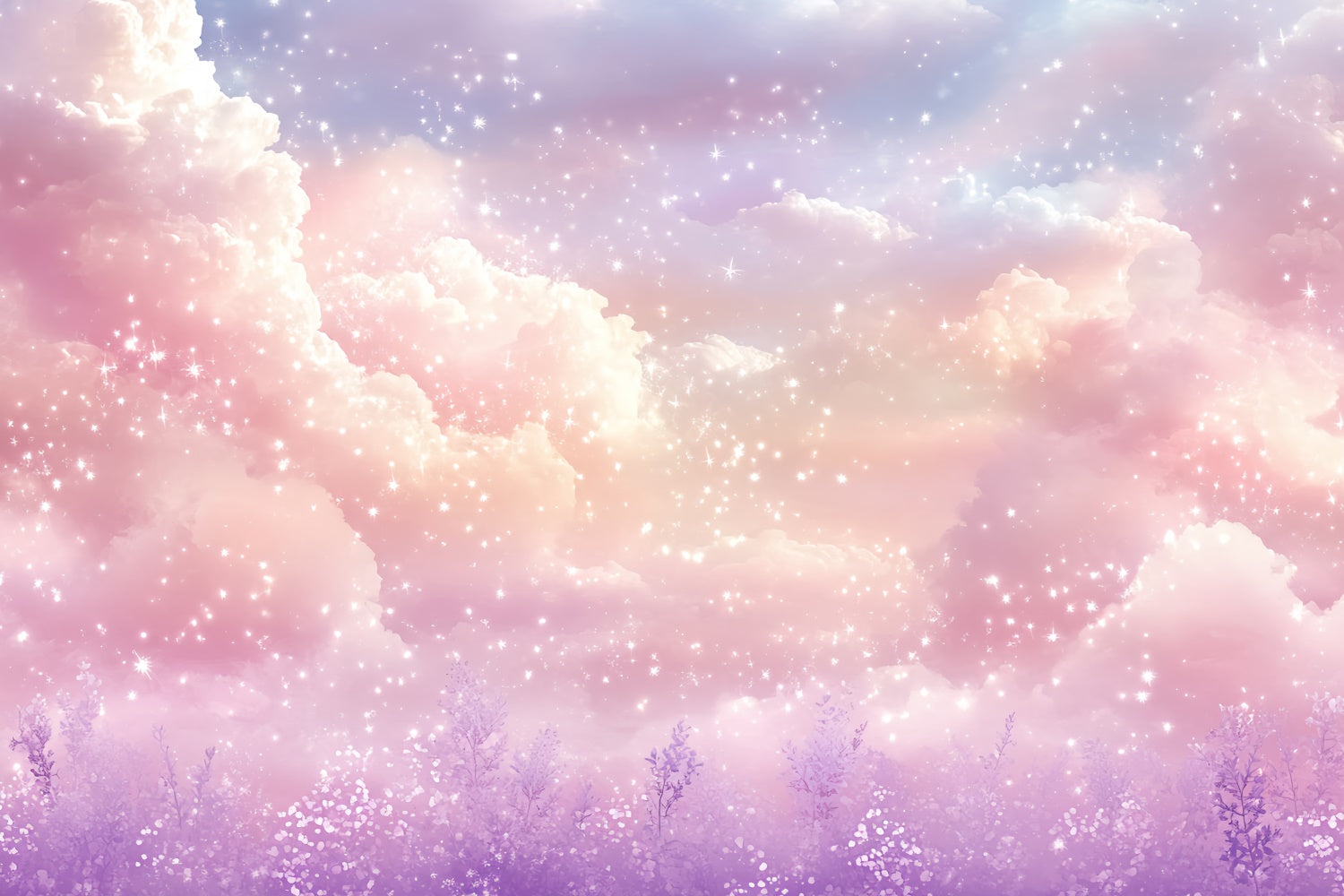 Cloud Photo Backdrop Lavender Sky Glittering Clouds Backdrop CSH4-261