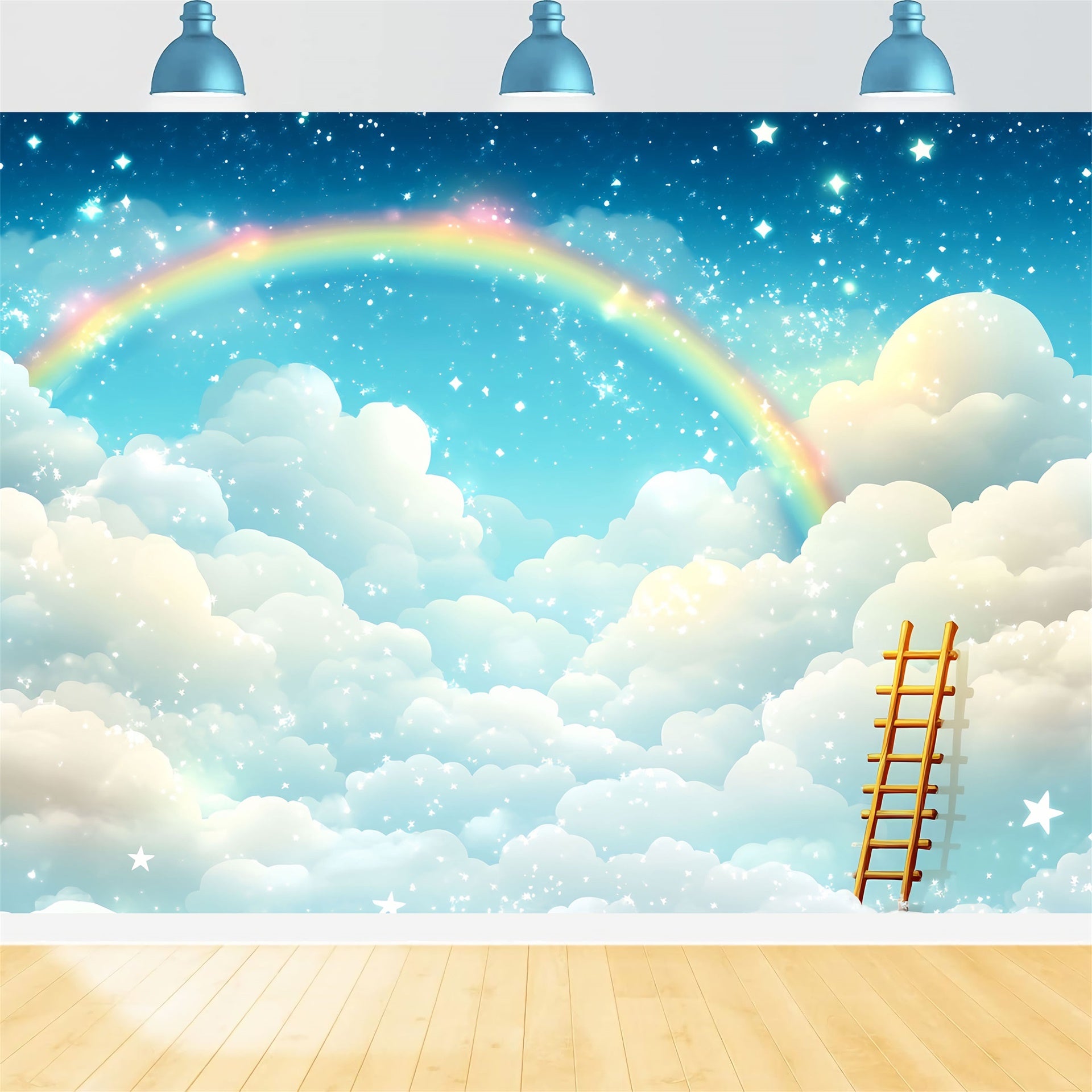 Rainbow And Clouds Backdrop Rainbow Sky Fantasy Backdrop CSH4-264