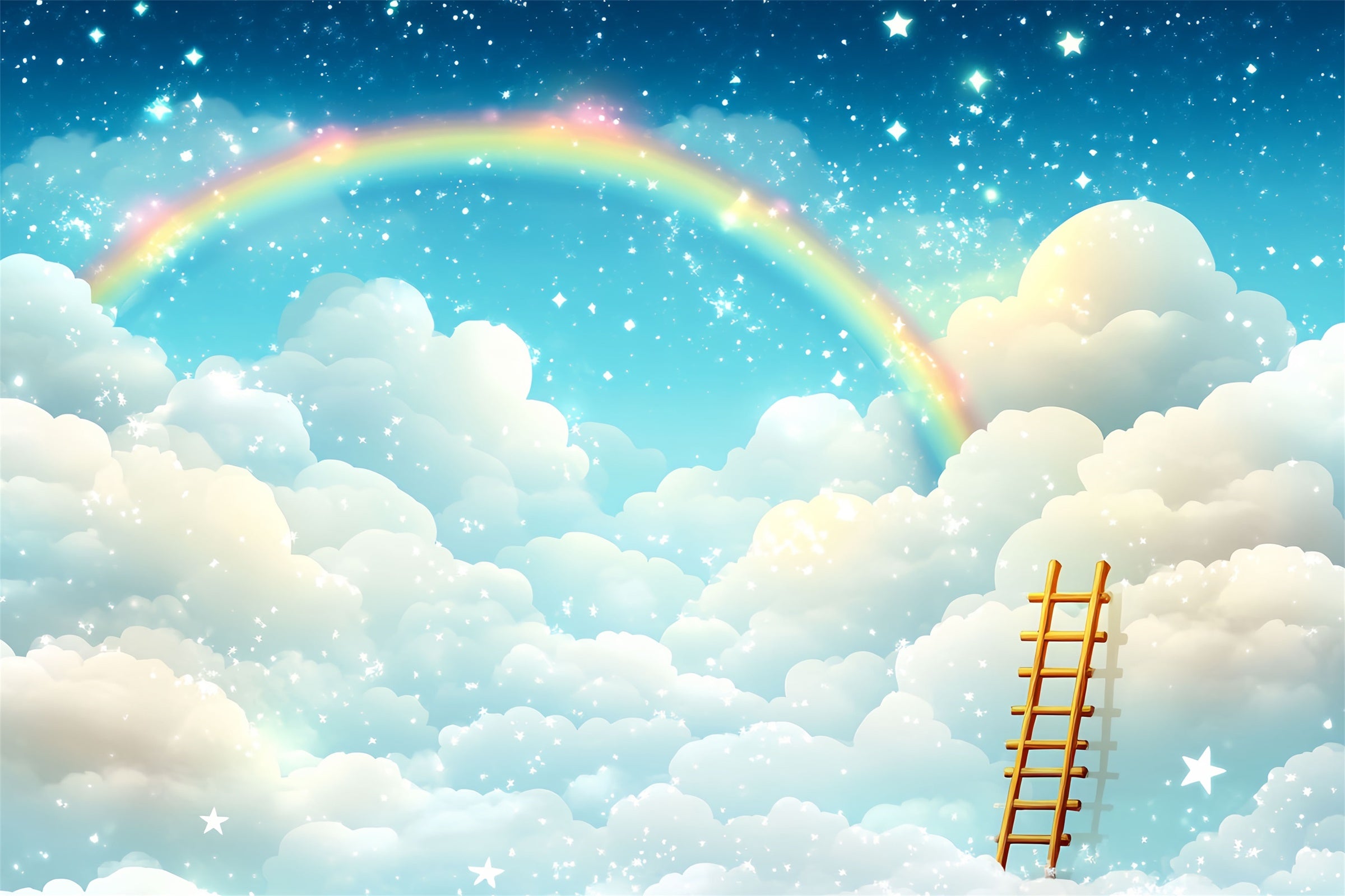 Rainbow And Clouds Backdrop Rainbow Sky Fantasy Backdrop CSH4-264