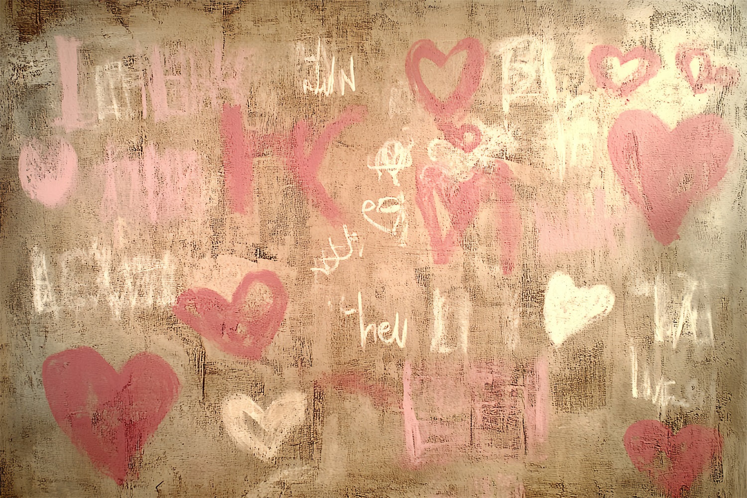 Vintage Wall Backdrop Graffiti Heart Pattern Backdrop CSH4-276