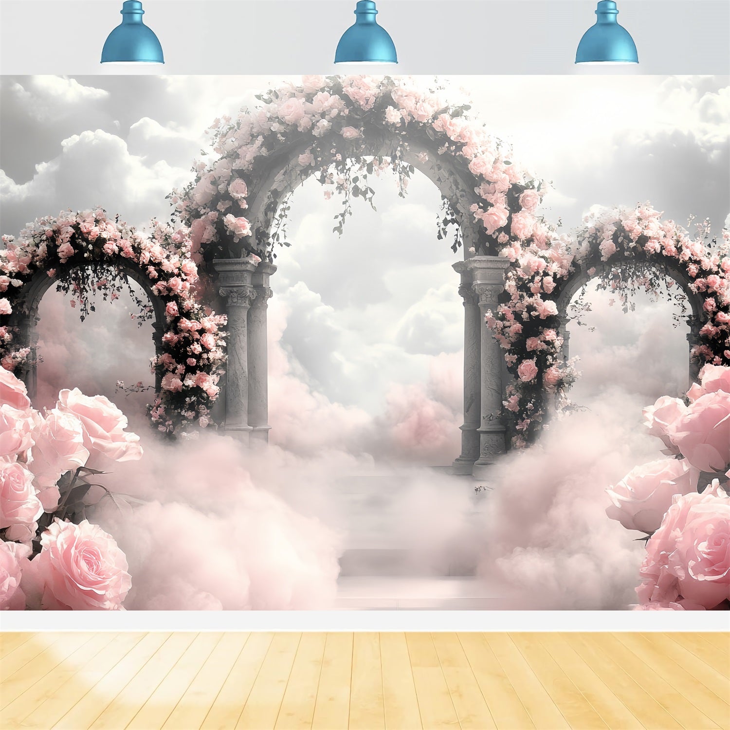 Vintage Backdrop Ideas Rose Paradise Stone Arches Backdrop CSH4-290
