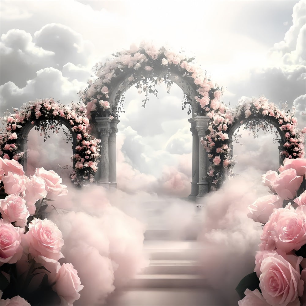 Vintage Backdrop Ideas Rose Paradise Stone Arches Backdrop CSH4-290