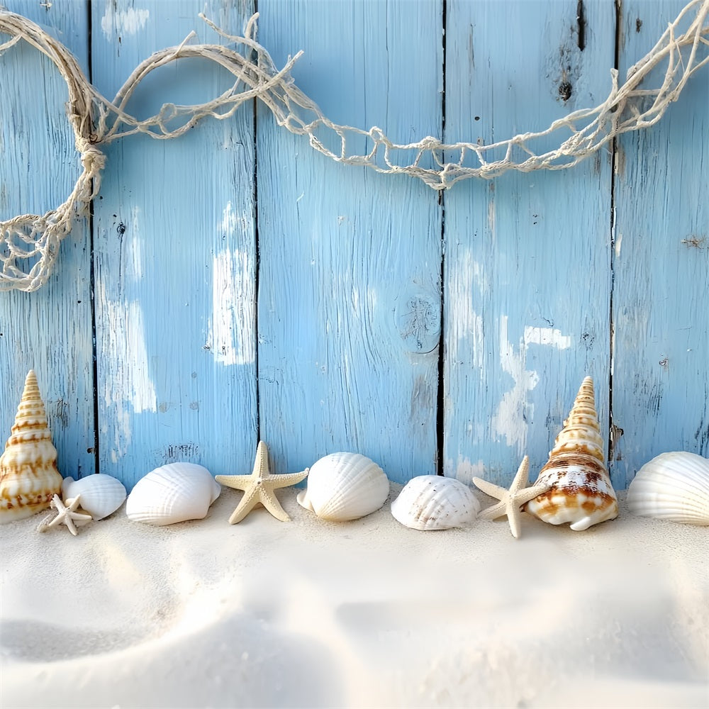 Vintage Backdrop Blue Wood Seaside Photography Backdrop CSH4-295