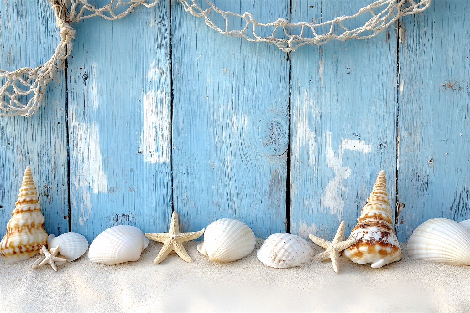 Vintage Backdrop Blue Wood Seaside Photography Backdrop CSH4-295