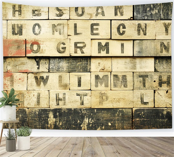 Old School Photo Backdrop Alphabet Tiles Vintage Backdrop CSH4-308