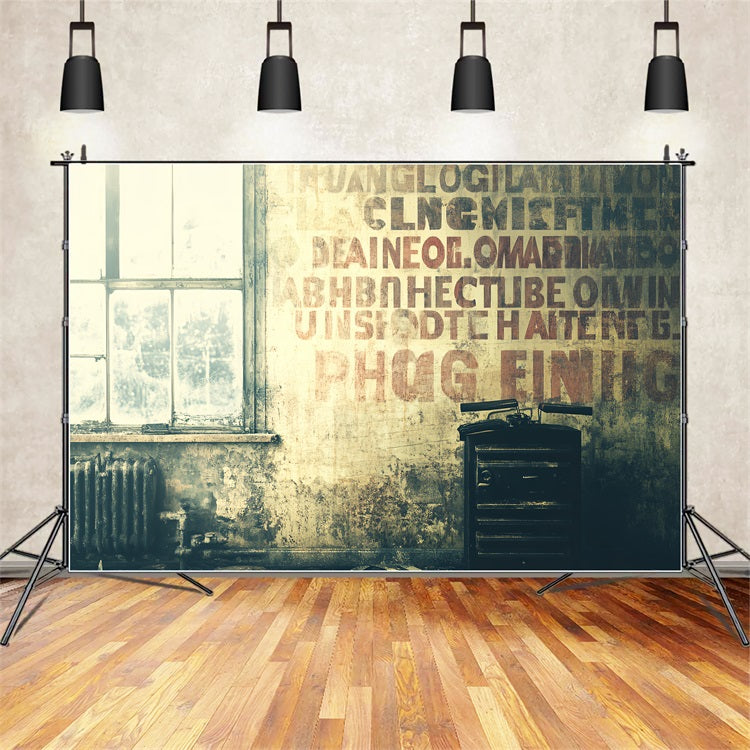 Old School Backdrops Weathered Window Vintage Wall Backdrop CSH4-309