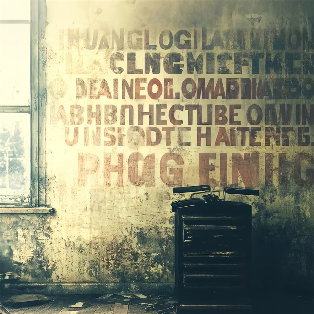Old School Backdrops Weathered Window Vintage Wall Backdrop CSH4-309