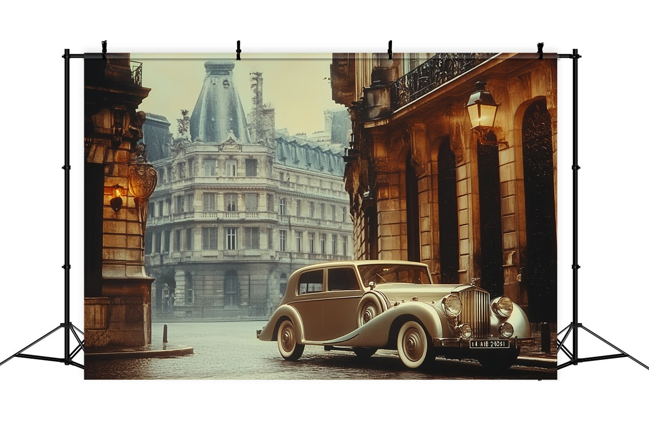 Retro Photo Backdrops Parisian Car Vintage Backdrop CSH4-318