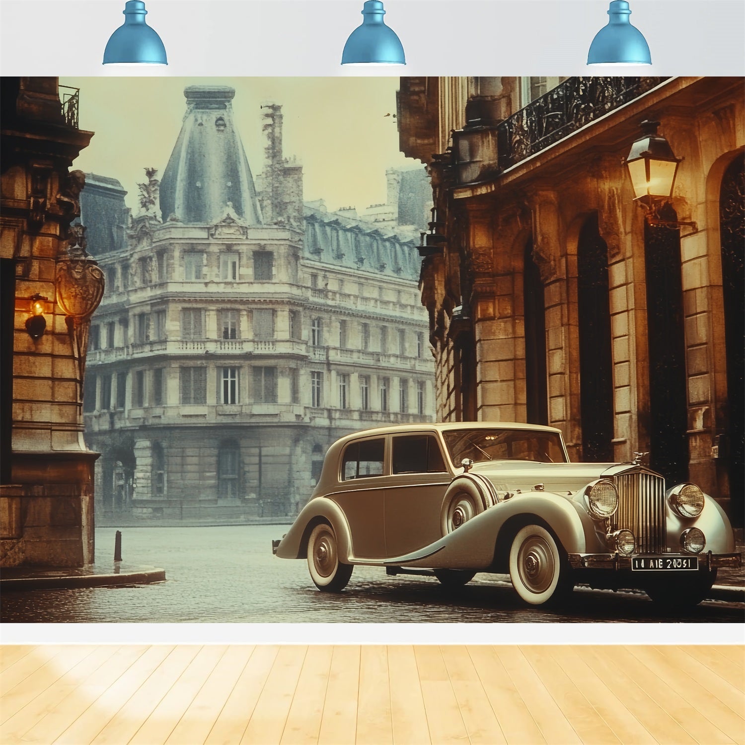 Retro Photo Backdrops Parisian Car Vintage Backdrop CSH4-318