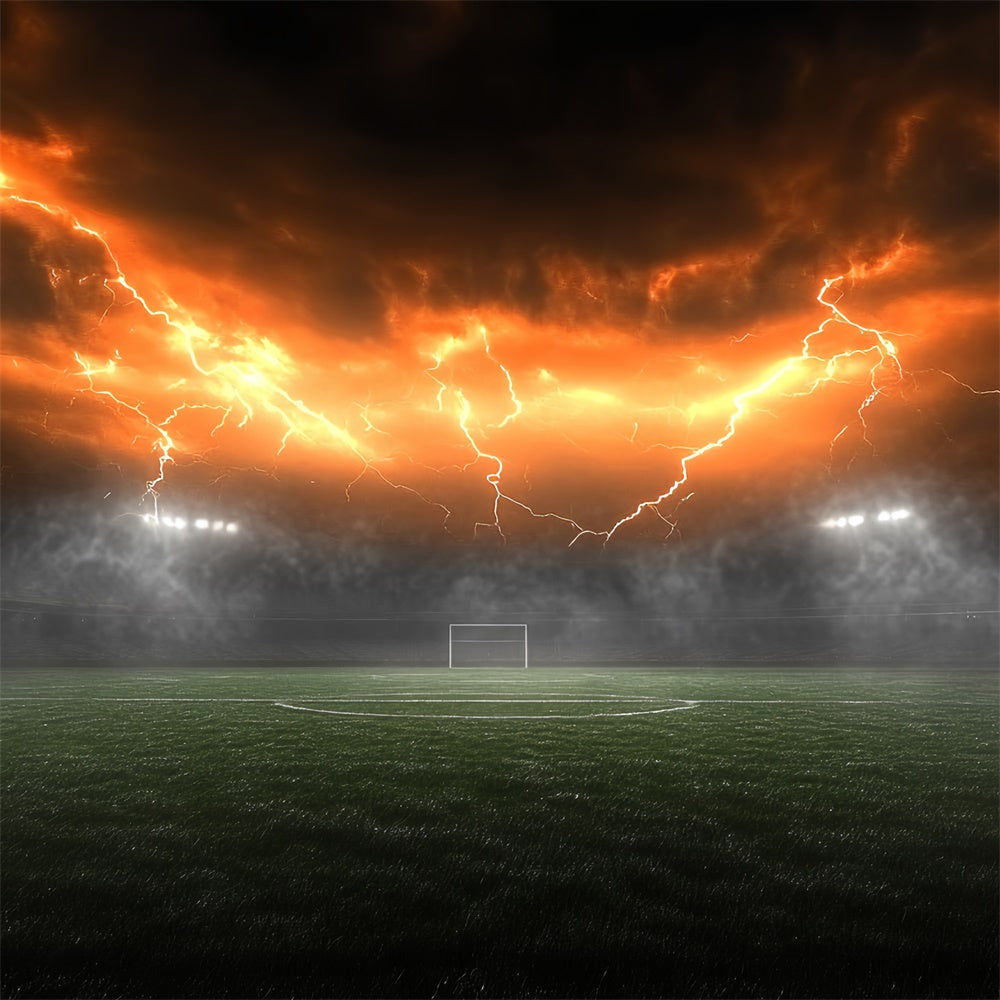 Football Field Backdrop Electric Sky Stadium Goal Backdrop CSH4-367