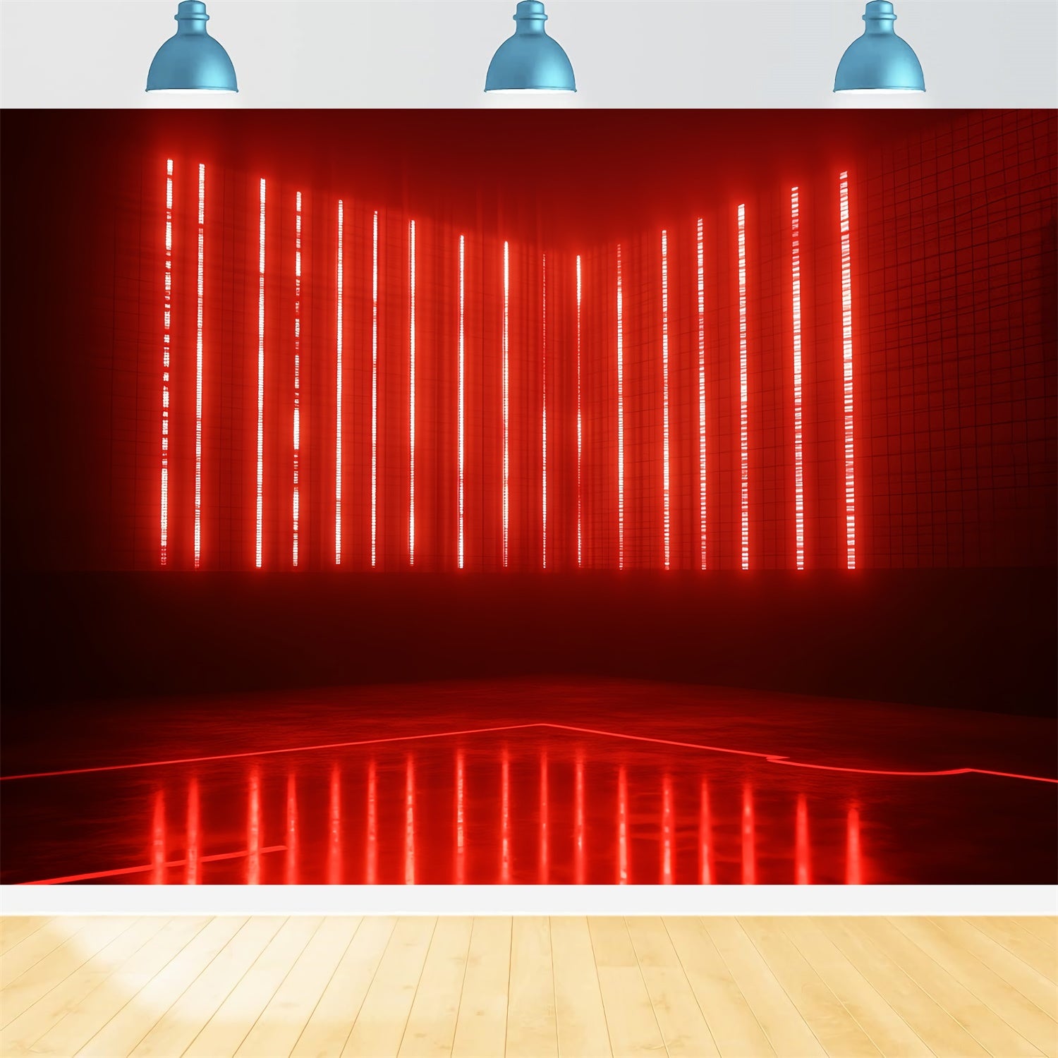 Sports Theme Backdrop Red Laser Strip Court Backdrop CSH4-383
