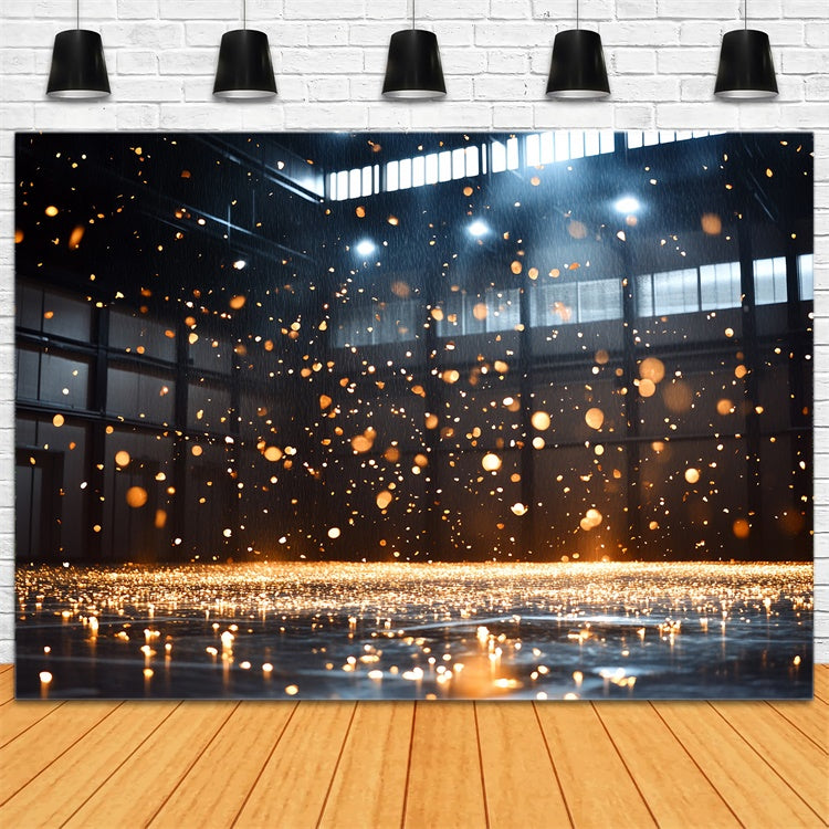 Sports Photo Backdrops Sparkling Gold Gym Arena Backdrop CSH4-385