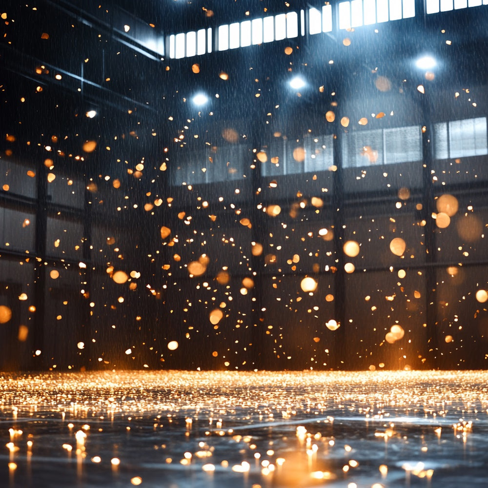 Sports Photo Backdrops Sparkling Gold Gym Arena Backdrop CSH4-385