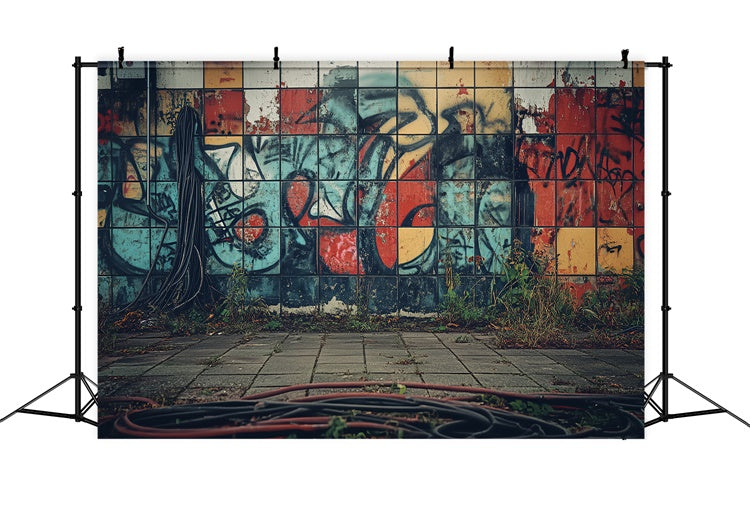 Retro Backdrops Street Vibes Graffiti Wall Vintage Backdrop CSH4-400