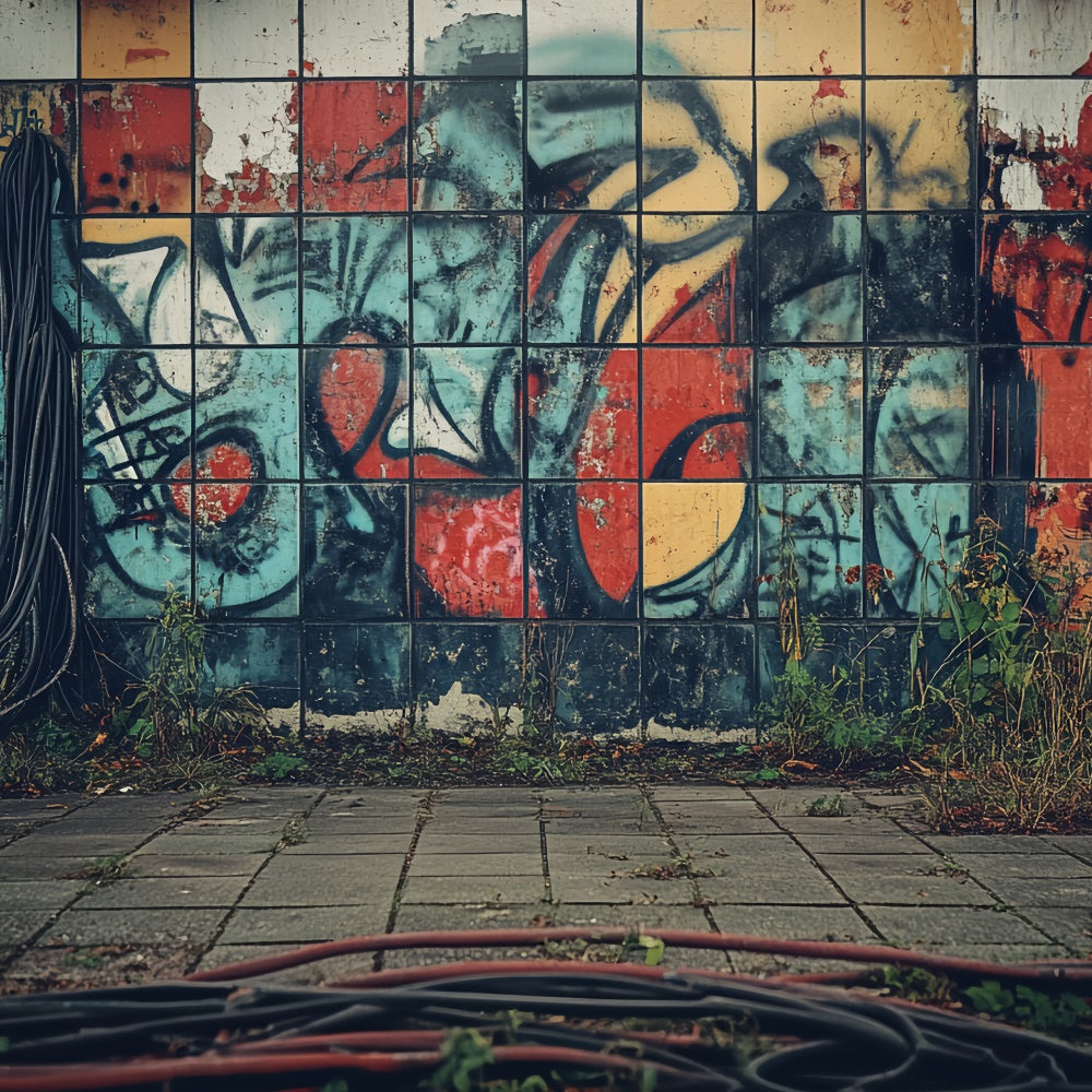 Retro Backdrops Street Vibes Graffiti Wall Vintage Backdrop CSH4-400