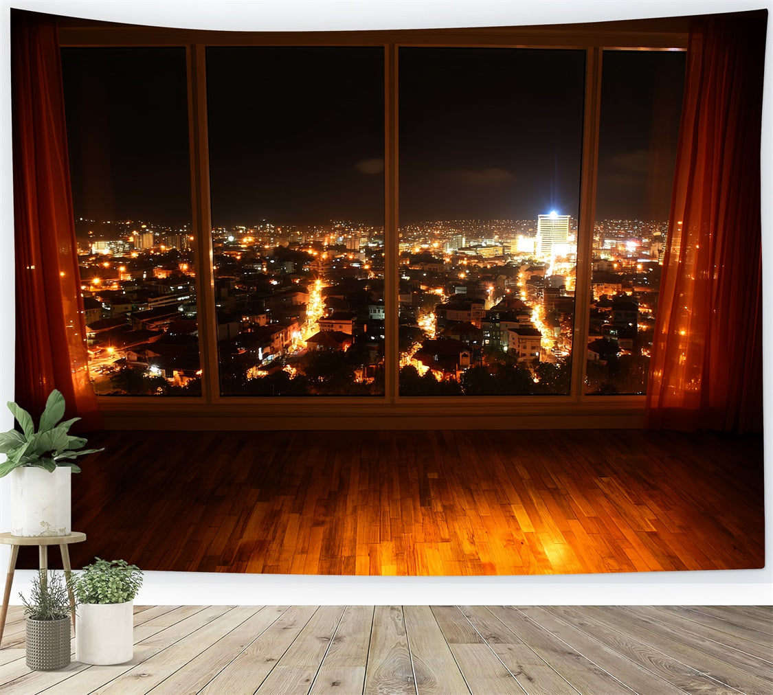 Vintage Photography Backdrops Midnight City View Backdrop CSH4-401