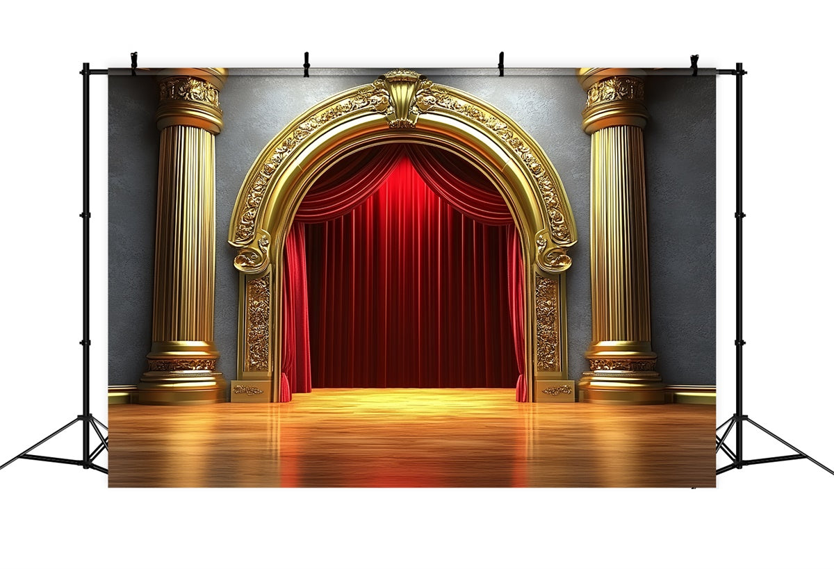 Classic Photo Backdrop Luxurious Golden Arch Vintage Backdrop CSH4-402