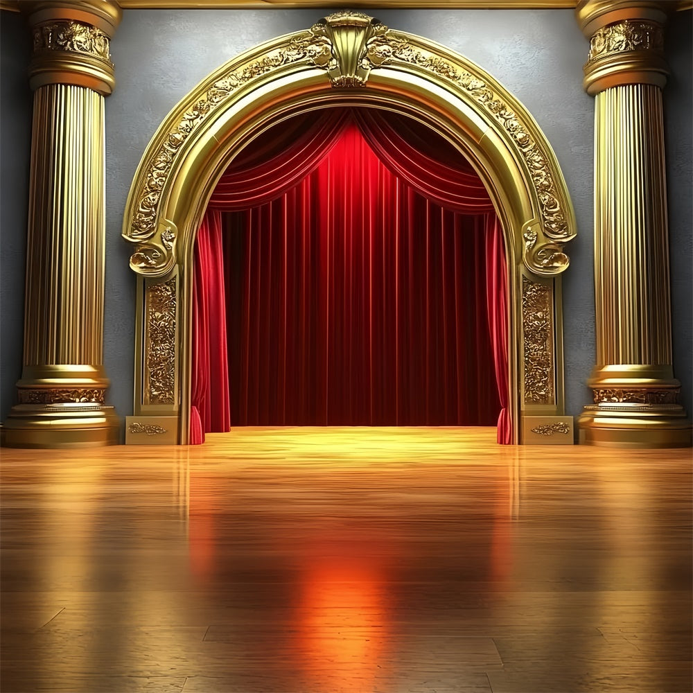 Classic Photo Backdrop Luxurious Golden Arch Vintage Backdrop CSH4-402