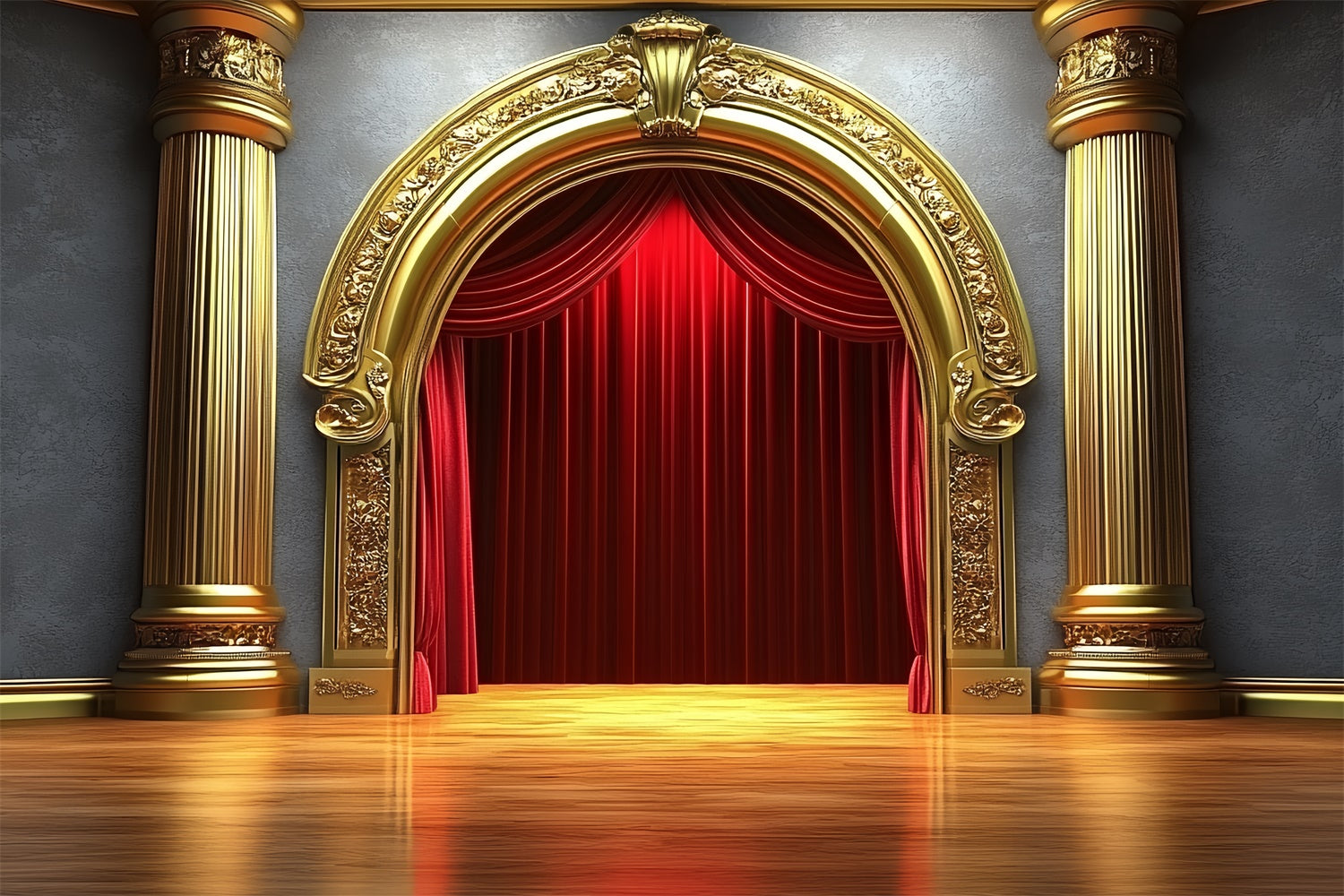 Classic Photo Backdrop Luxurious Golden Arch Vintage Backdrop CSH4-402